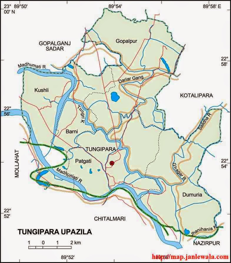 tungipara upazila map of bangladesh