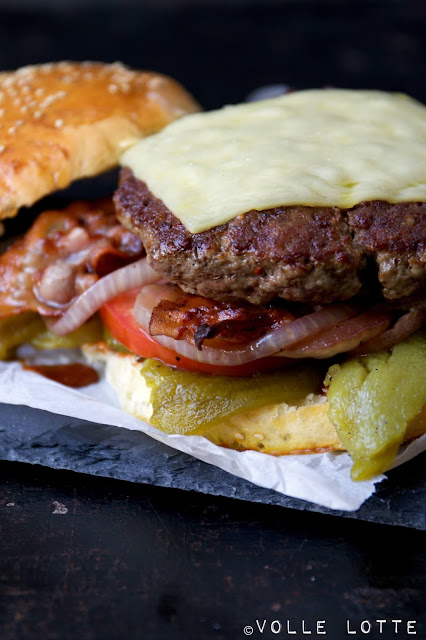 grillen, Burger, Hamburger, Portugal, Pimentos, Paprika, Backofen, einfach, backen, Feier