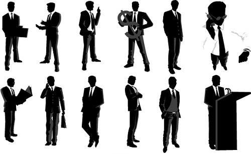 people silhouettes. People Businessmen Silhouettes