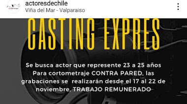CASTING en VIÑA DEL MAR: Se busca ACTOR que represente 23 a 25 años para cortometraje