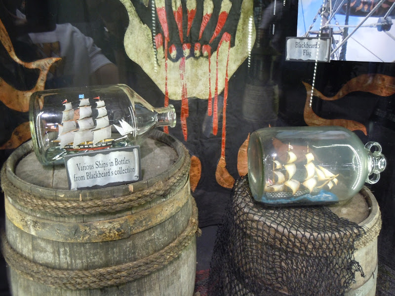 Blackbeard's ships in bottles props