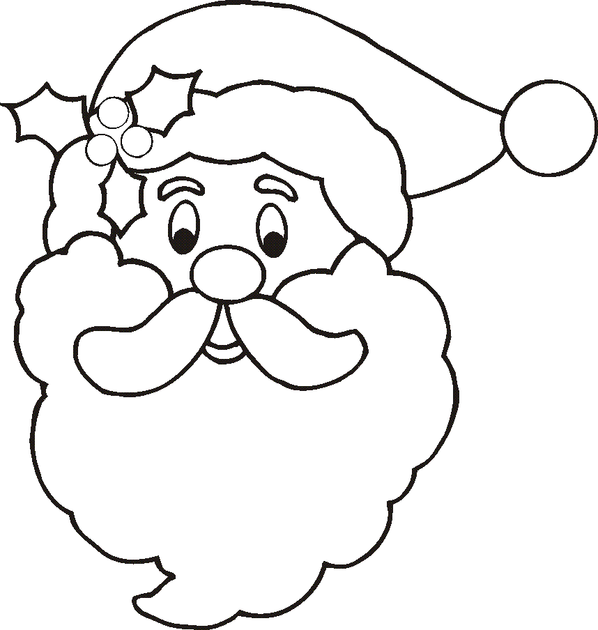 Free coloring pages of santa face