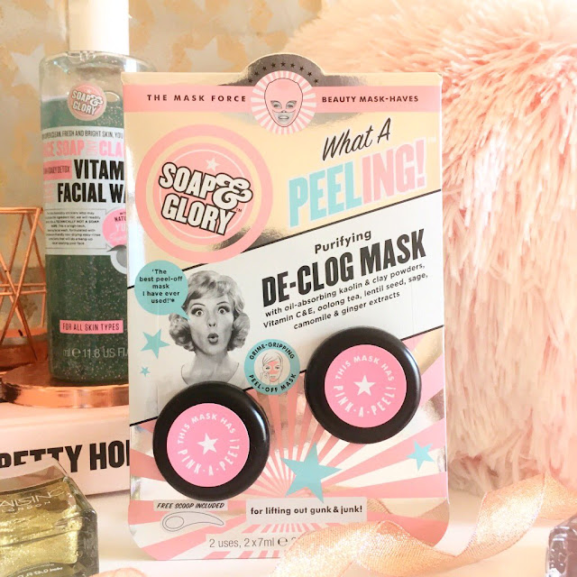 flatlay - soap and glory face mask, nail polish, flowers