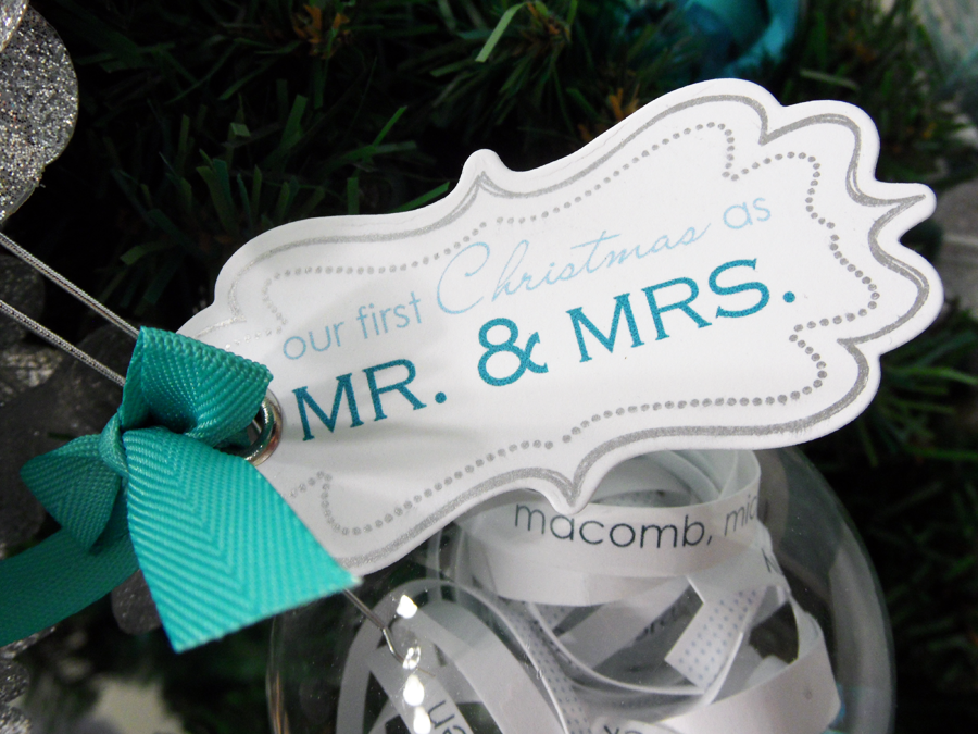 All you need is clear glass ornaments their wedding invitation a pencil 