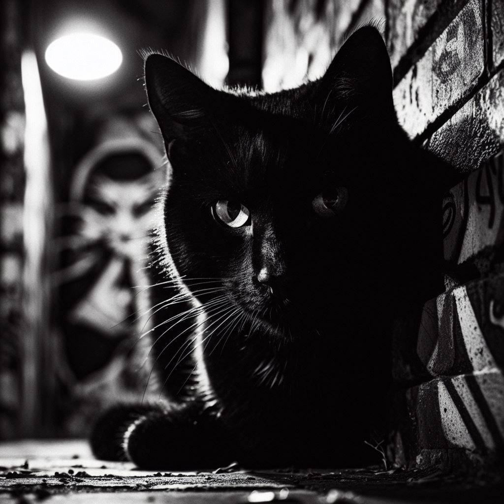 صورة قطة سوداء سواد الليل