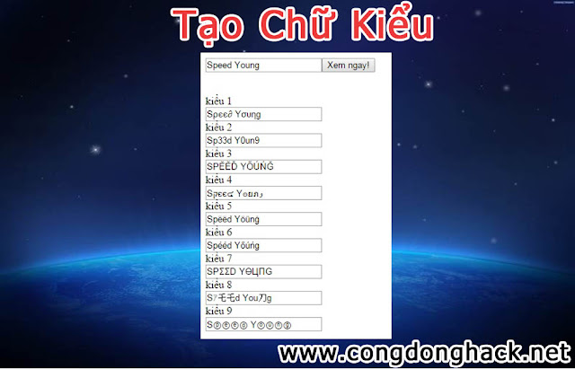 Tạo Tên Kí Tự