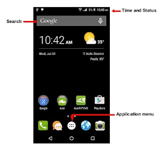 The Acer Liquid Z630 Home screen