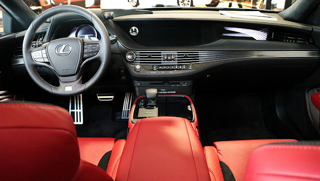 Circuit Red Leather With Naguri Aluminum Trim interior in the 2018 LS 500 F Sport