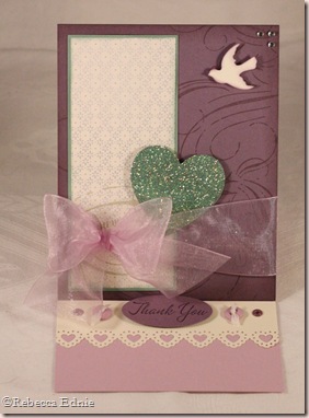 plum heart easel card open