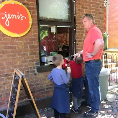 window at Jeni's Ice Cream in German Village in Columbus, Ohio