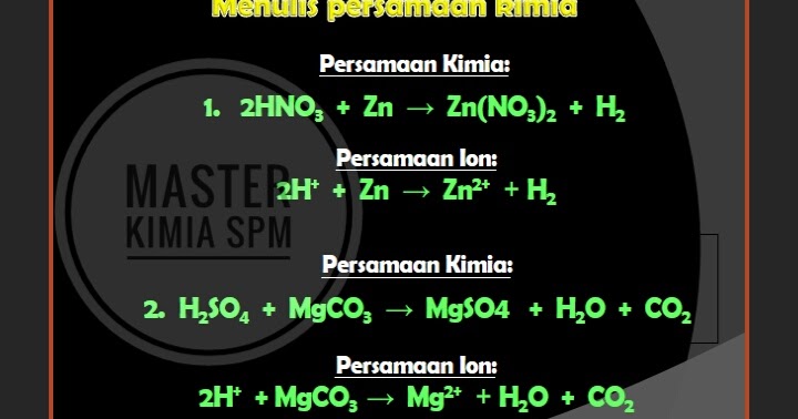 Master Kimia SPM: Persamaan Kimia vs Persamaan ion
