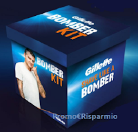 Logo Vinci gratis 480 kit ''Gillette Bomber '' con gel, canottiera, rasoio e non solo ( euro 285 ciascuno)