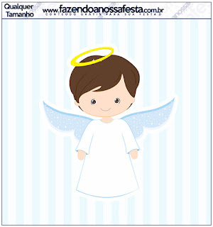 Cute Angel Boy Free Printable Candy Bar Labels.