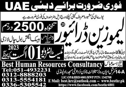 Best Human Resources Consultancy Driving  jobs in  Abu Dhabi 2023