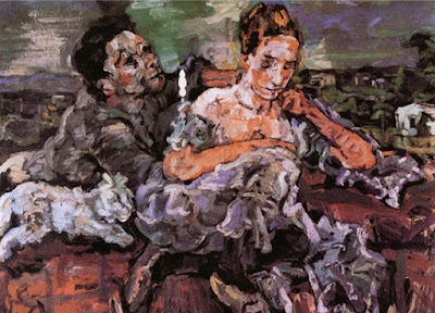 Oskar Kokoschka - Couple d'amoureux au chat,1917.  