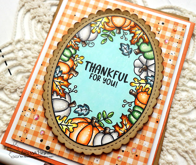 Fall Thank You Card by Larissa Heskett | Autumn Oval Stamp Set and Oval Frames Die Set by Newton's Nook Designs #newtonsnook #handmade