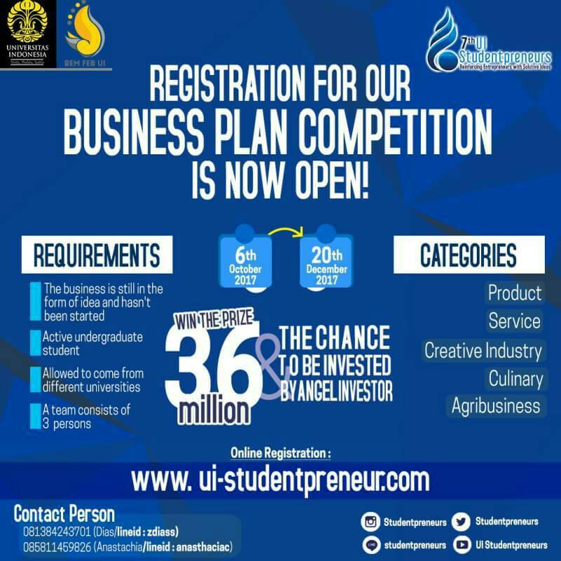 Business Plan Competition 2017 di Univeritas Indonesia 