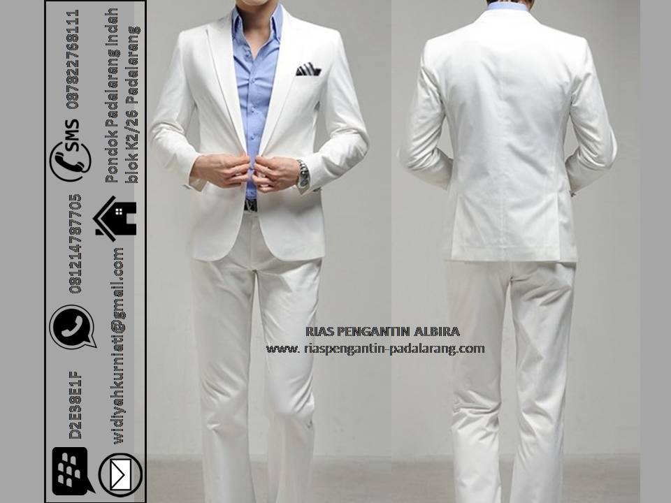 Sewa jas pengantin pria warna putih JP1005 Penyewaan 