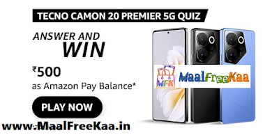 Tecno Camon 20 Premier 5G is loaded Quiz Answer & Win