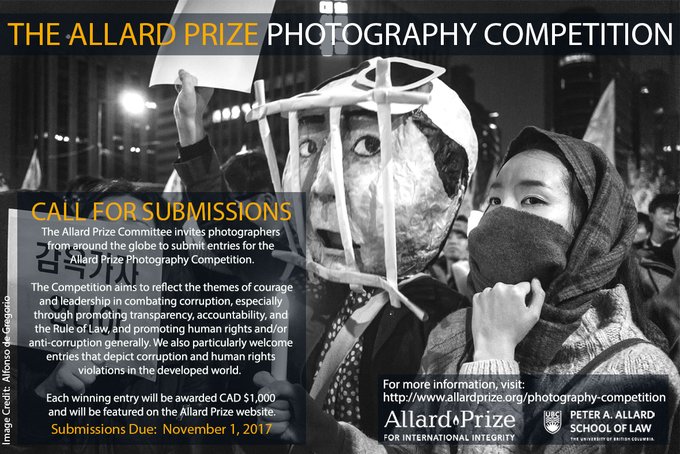 The bi-annual Allard Prize Photography Competition, $1,000 prize