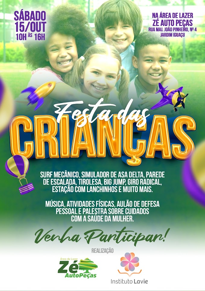 ​ ​​​Instituto Lavie ​realiza grande festa para as crianças, em Nova Iguaçu, dia 15 de outubro