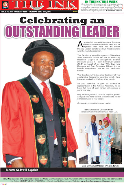 Latest Edition of THE INK NEWSPAPER, Uyo, Akwa Ibom State