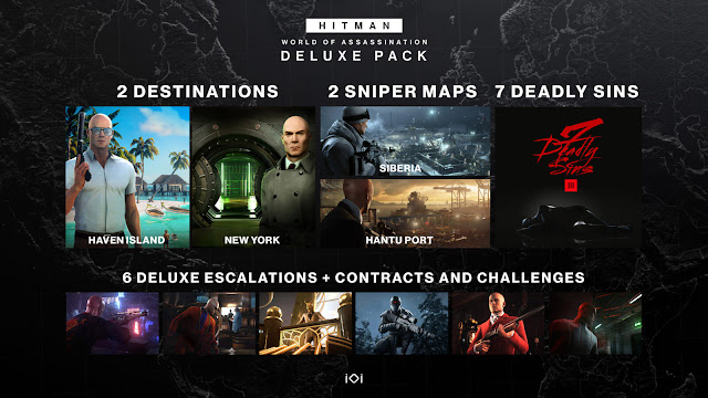 hitman 3 world of assassination trilogy january 26, 2023 woa h1 h2 deluxe pack contents h3 seven deadly sins dlc collection h2 expansion access pass stealth action-adventure game io interactive agent 47 nintendo switch cloud version pc steam epic games store playstation ps4 ps5 xbox one series x/s xb1 x1 xsx