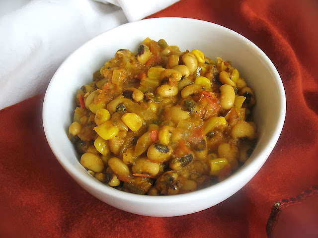 curried black-eyed peas with corn