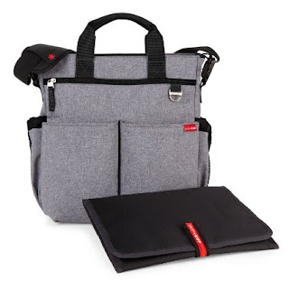 Skip Hop Due signature diaper bag: heather grey