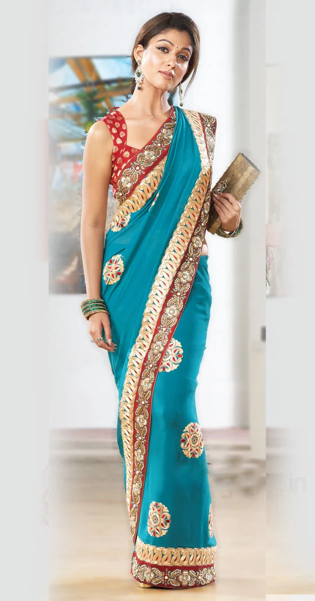 Actress Nayantara Blue Saree