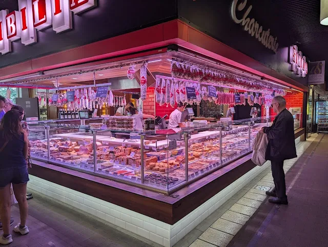 Butcher shop at Halles de Lyon Paul Bocuse in Lyon