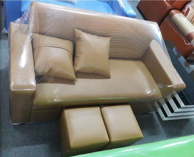 Hình ảnh cho mẫu sofa văng mini giá rẻ màu nâu nhạt