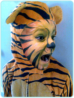 white tiger face paint. Face painting is very popular