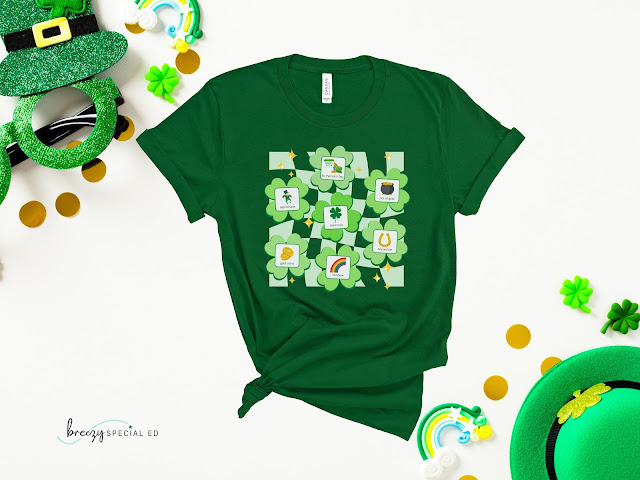 St. Patrick's Day Themed Teacher Shirt with symbols