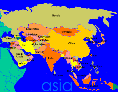 Carte de l'Asie Departement