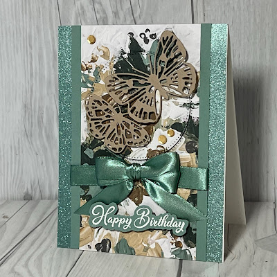 Birthday Card using Brilliant Wings Dies and Fancy Flora Designer Series Paper from Stampin' Up!