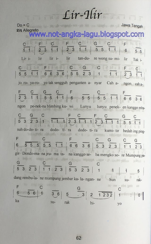 Not Angka Lagu Nasional - Bing