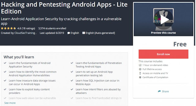 [100% Free] Hacking and Pentesting Android Apps - Lite Edition