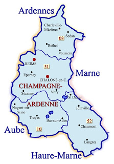 Carte de Champagne Ardenne Département Région