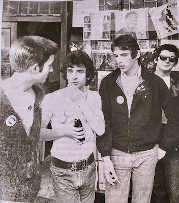 Paul Weller outside Revolution Records in Sheffield in 1977