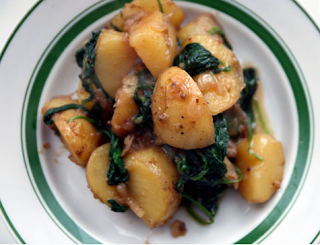 spinach and golden potatoes