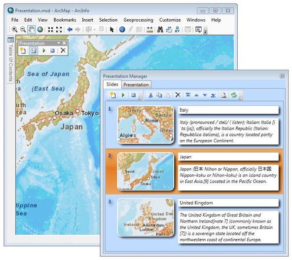 Presentation AddIn for ArcGIS Desktop 10