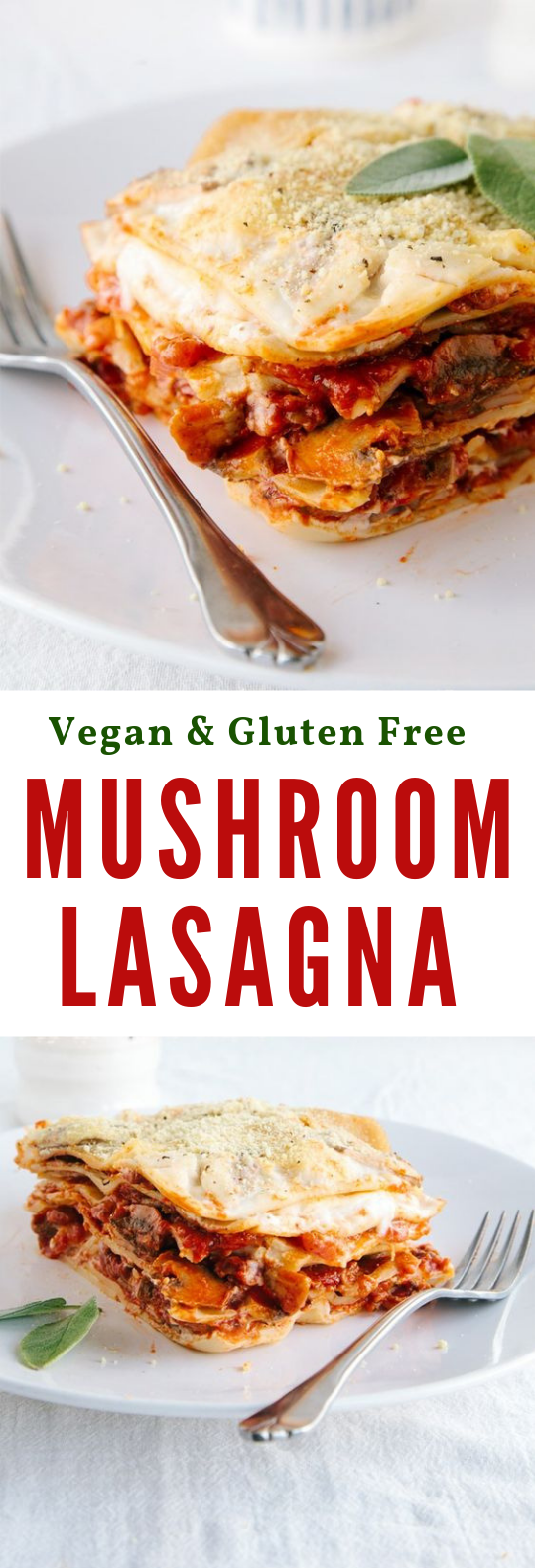MUSHROOM LASAGNA (VEGAN + GF) #Vegan #Lasagna