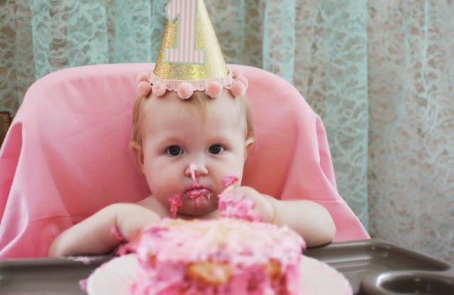 pink smash cake, diy birthday hat