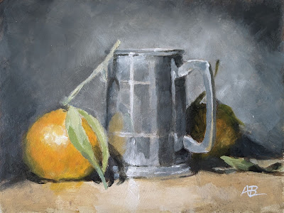 Tankard with Clementines - Still Life Oil Painting