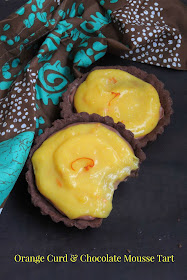 Orange curd & chocolate mousse tart