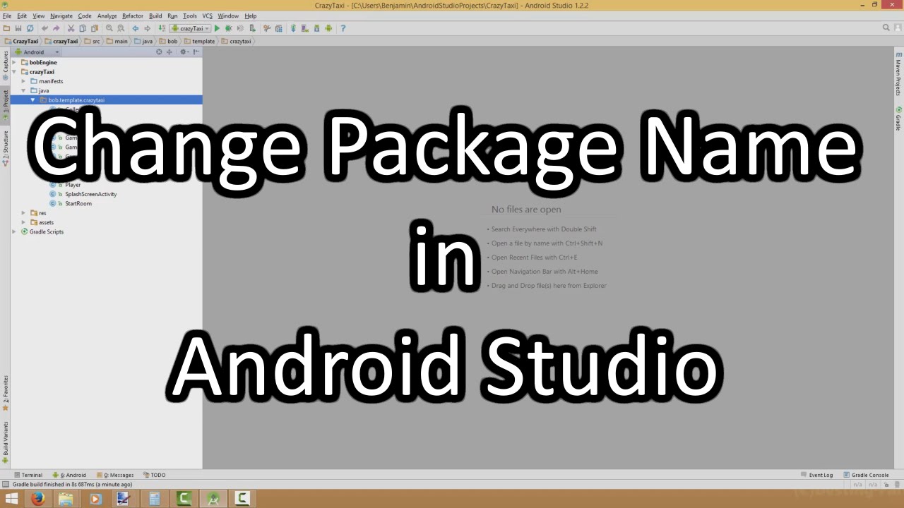 change package name and company domain in android studio