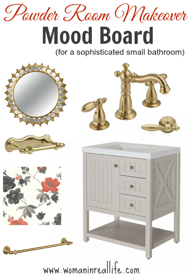 Powder Room Makeover Mood Board - for a sophisticated small bathroom reno