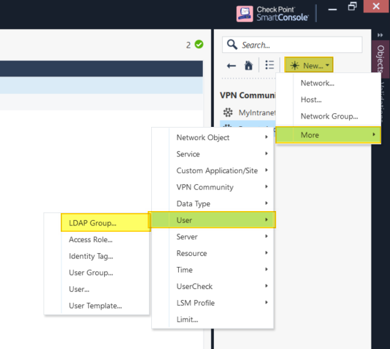 Checkpoint - Creating LDAP group