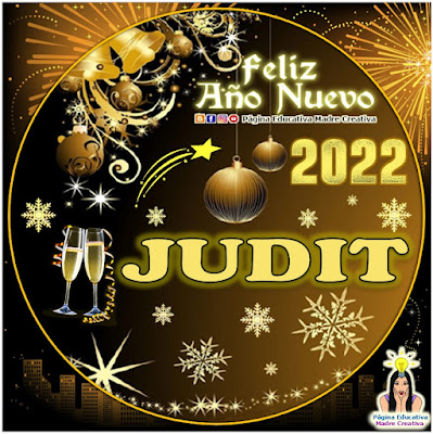 Nombre JUDIT por Año Nuevo 2022 - Cartelito mujer